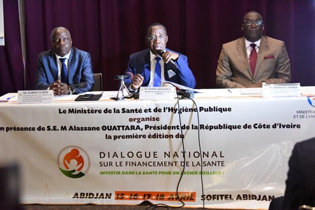 Dialogue National sur le Financement de la Santé en Côte d'Ivoire, les 15, 16, 17, et 18 Avril 2019 au Sofitel Hôtel Ivoire. Le Ministre de la Santé et de l'Hygiène Publique, Dr AKA AOUELE annonce la tenue effective de cet événement avec la Présence effective de S.E M Alassane OUATTARA.
