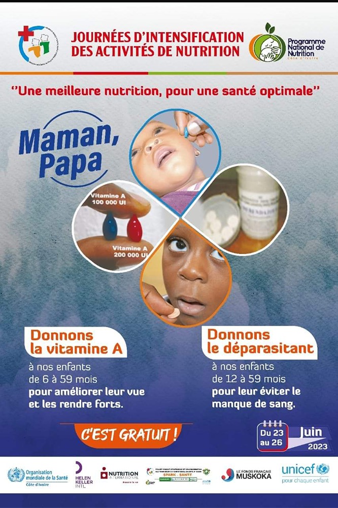 #Nutrition/ Distribution communautaire de la vitamine A et du déparasitant aux enfants dans 40 districts sanitaires hors routine.